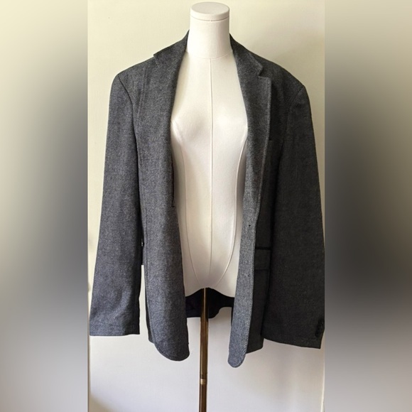 Vintage‎ Black Grey Tweed Wool Oversized Classic Boyfriend Menswear Fit Blazer - Picture 16 of 16